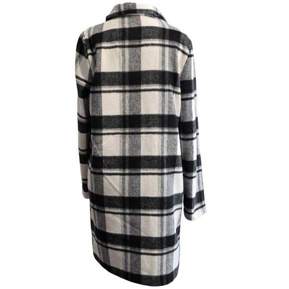 Love Tree Plaid Open Front Long Sleeve Coat Women Size S Black White‎ - Picture 8 of 8